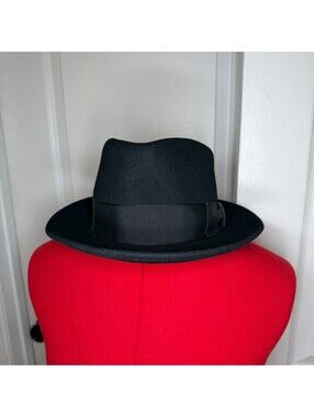 Country Gentleman Black 100% Wool Fedora Hat